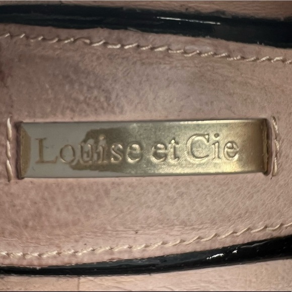 Louise et Cie Black Patent Pointed Toe Block Heel Loafers Size 7 (37) Women's - Picture 2 of 9